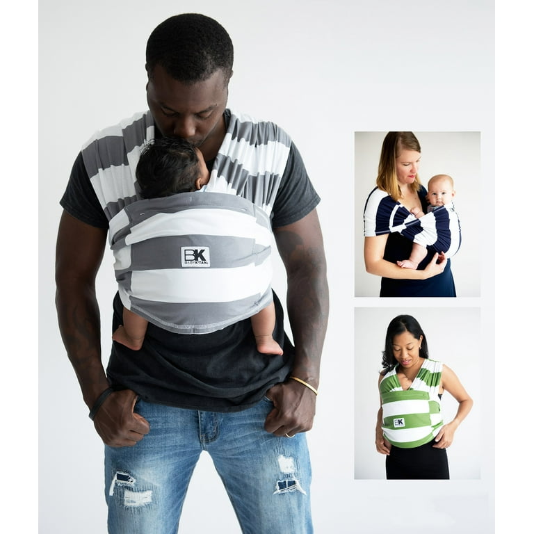 Baby K Tan Print Wrap Carriers Baby Carrier Striped White S