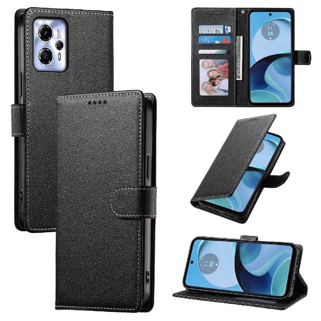 Funda para FOXDOCK Motorola Moto G53 5G– Cuero Premium, 3 ranuras para tarjetas, Protección contra impactos