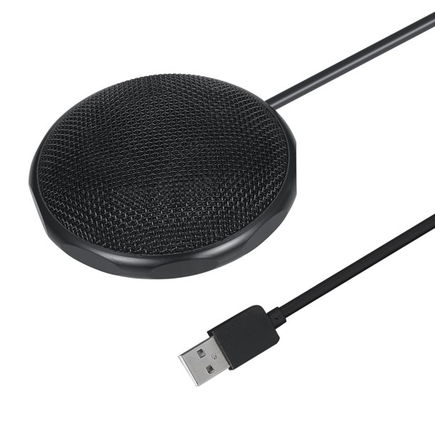 Micrófono de conferencia de escritorio, micrófono condensador USB portátil, micrófono para laptop, micrófono omnidireccional de 360° para grabación de voz, transmisión de discursos y juegos.