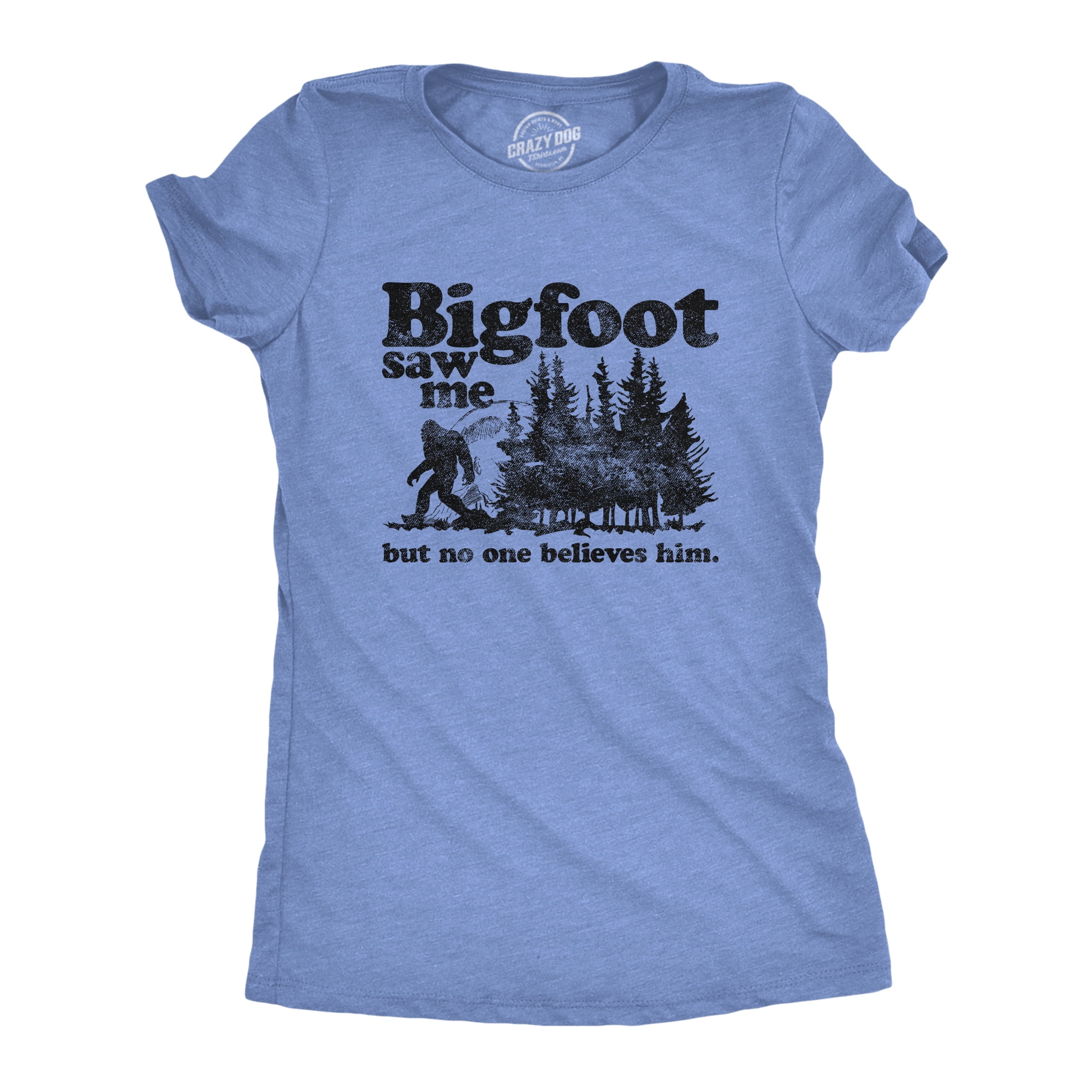 Funny Bigfoot Humor Women's Graphic T-Shirt - "I Like 'Em Hairy" Joke, 100% Cotton, Crewneck, Casual Fit