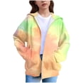 thumbnail image 2 of Posijego Boys Girls Tie-Dye Sweatshirt Zipper Hoodie with Pockets Kids Long Sleeve Hooded Outerwear Jackets, 2 of 5