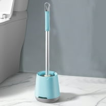 Toilet Brush with Hard Bristles, Long Handle Compact Cleaner for Bathroom, Modern Design with Washable Head and Stable Base, Easy Installation
