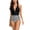Black, variant on Alkepwun One Piece Swimsuit Women Womens Sexy Deep V Neck Leopard Print Swimsuit Halter Tie Backless Ruched Tummy Control Bathing Suit Monokini Swimwear on Clearance