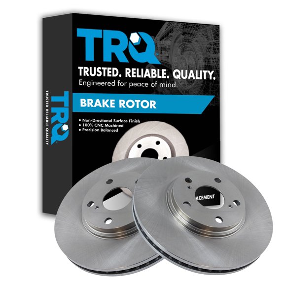 TRQ Front Brake Rotors Set Vented Fits Select 1999-2003 Lexus RX300 2002-2004 Toyota Camry 2001-2007 Highlander