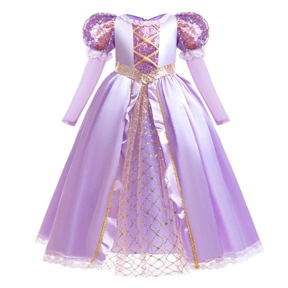 Purple Princess Dress Costumes for Halloween Party Fancy Dress up Birthday Party Cosplay 3-9Y