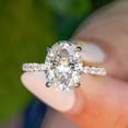 thumbnail image 2 of Cora Jewellery 1.7CT Oval Moissanite Hidden Halo Engagement Ring For Women , 14K Yellow Gold, 2 of 6