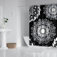 thumbnail image 2 of Boho Floral Shower Curtain 72x72 Inches - Tropical Leaves, Vintage Botanical Print, Waterproof Fabric for Chic Bathroom Decor, Modern Farmhouse & Bohemian Style, 2 of 5