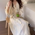 thumbnail image 3 of Fewfanhot Women’s Long Wrap Bath Robe, Maxi Length House Robe with Side Pockets and Self‑Tie Belt, M‑XXL Sleep Robe, 3 of 8