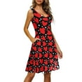 thumbnail image 4 of FKELYI Love Heart Sleeveless Dresses Size M Polyester Red Tank Dress for Women Breathable Valentine's Day Swing Twirl Skater Dress, 4 of 5
