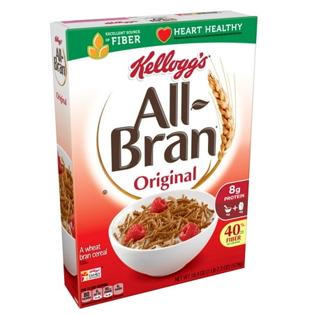 Kellogg's All-Bran Breakfast Cereal, Original, 18.3 (Best Oat Bran Cereal)
