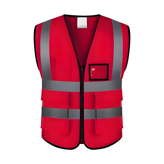 TELOLY 2026 New Safety Vest,Red Reflective Vest for Men,Construction Vest,High-Visibility Safety Vests for Road and Work