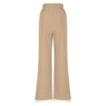 thumbnail image 4 of Linen Pants for Women with Pockets Ankle Length Summer Beach Casual Trousers Hollow-out Deisgn Lightweight Pants (XL, Khaki), 4 of 6