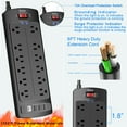 Power Strip, YINTAR Surge Protector with 12 Outlets and 4 USB Ports, 6