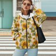 thumbnail image 4 of Yuyamidu Zip Up Sweatshirt Women Comfort Hoodie Sunflower Hoodie Winter Clothing for Women Jackets Casual Ladies Hoodies Heavy Jacket Long Sleeve Coats XS, 4 of 8