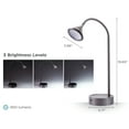 thumbnail image 3 of BLACK+DECKER Flexible Gooseneck LED Desk Lamp, 5W, Gray (VLED1812GRAY-BD), 3 of 10