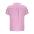 thumbnail image 3 of Mens Big and Tall T-Shirts, Button Up Shirts for Men Summer Casual Loose Fit Solid Color Short Sleeve Lapel T Shirt Tops M-5XL, 3 of 5