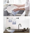thumbnail image 5 of Blue Spring Floral Hand Towels Set,Waffle Weave Kitchen Towels 3 Pieces,Watercolor Botanical Summer Vintage Microfiber Hair Face Bath Tea Towel Absorbent Quick Drying Cleaning Dish Cloths,15.7"x23.6", 5 of 7