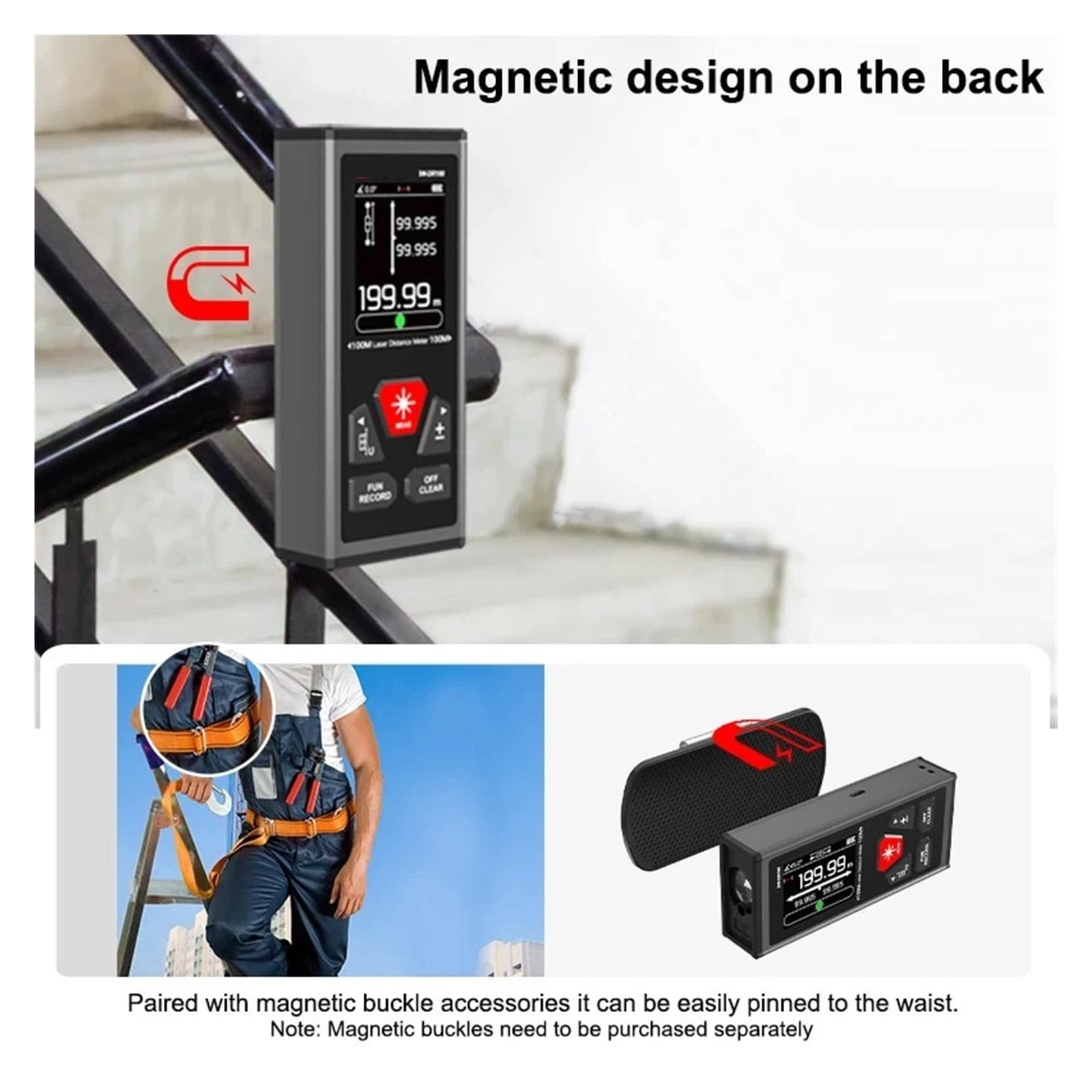Bilateral Ranfinder 120M 200M Digital Recharable Distance Meter With Level Bubble,Built-in Lithium Battery Tool ,High Accuracy Position
