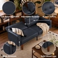 thumbnail image 6 of MIKIBAMA 68.11 Inch Black 2 Seat Fabric Mid Century Modern Convertible Futon Sofa Bed Tufted Split Back With Solid Wood Legs for Small Spaces, 6 of 7