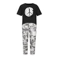 thumbnail image 4 of Rinsvye Women Fashion Casual Prints Button Shirt High Waist Loose Pocket Pant Two Piece Top And Bottom Set, 4 of 6