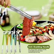 DENVDENCY Non stick and Heat Resistant Stainless Steel Kitchen Tongs (4 Count)