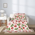 thumbnail image 2 of Sikiie Strawberries And Leaf Cozy Flannel Fleece Throw Blanket: Lightweight & Thick for All Seasons - Perfect for Women, Men, & Kids"60"x50", 2 of 6