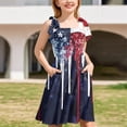 thumbnail image 4 of Abcomgle Girls Summer Dress Size 7-8 Casual Tie Shoulder Sleeveless Cami Dress Stars and Stripes Square Neck Sundresses Swing Dresses with Pockets 10-11 Years ,Navy, 4 of 4