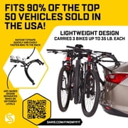 Sariss Bones EX Car Trunk Bike Rack Carrier for 3 Bikes - Black