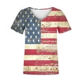 thumbnail image 5 of HEILAU American Flag Graphic T Shirts for Women Independence Day Vintage Print Floral Casual V Neck T Shirt Patriotic Tops, 5 of 5
