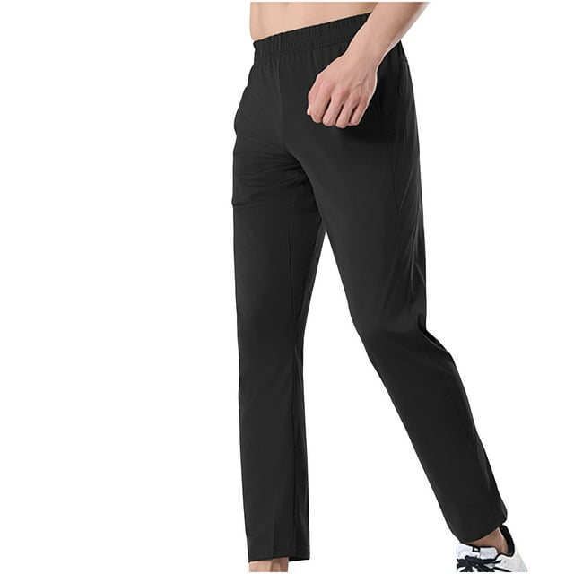 Pants for Men, Men's Sweat Pants, Men's Fashion Drawstring Elastic Waist Solid Color Casual Sweat Length Pants