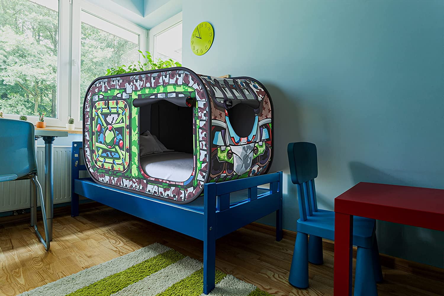 Skywin Kids Bed Tent Twin Boys Bed Tent for Kids Pop Up