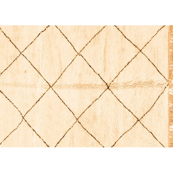 Ahgly Company Indoor Rectangle Solid Orange Modern Area Rugs, 8' x 10'