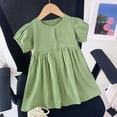 thumbnail image 2 of HCNTES Little Kids Big Kids Girls Summer Dress Ruffle Short Sleeve Casual Beach Dress for Toddler Baby Children 2T 3T 4T 5T 6T 7T 8T(3-4 Years,D01-Green), 2 of 8