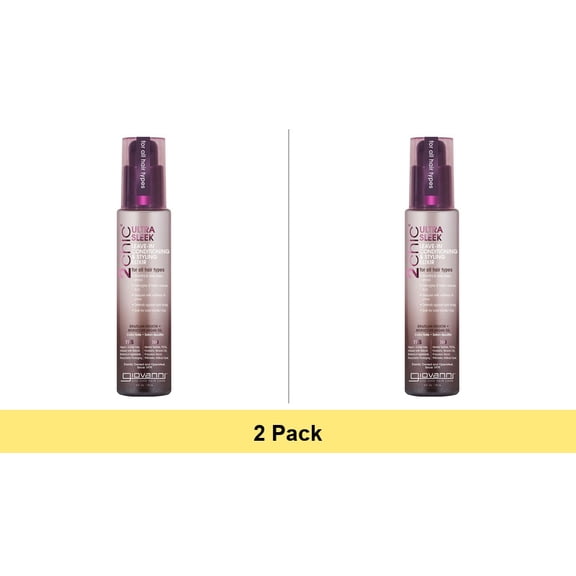 Giovanni 2chic Ultra-Sleek Leave-In Conditioning & Styling Elixir Brazilian Keratin Argan Oil - 4 oz. - 2 Pack