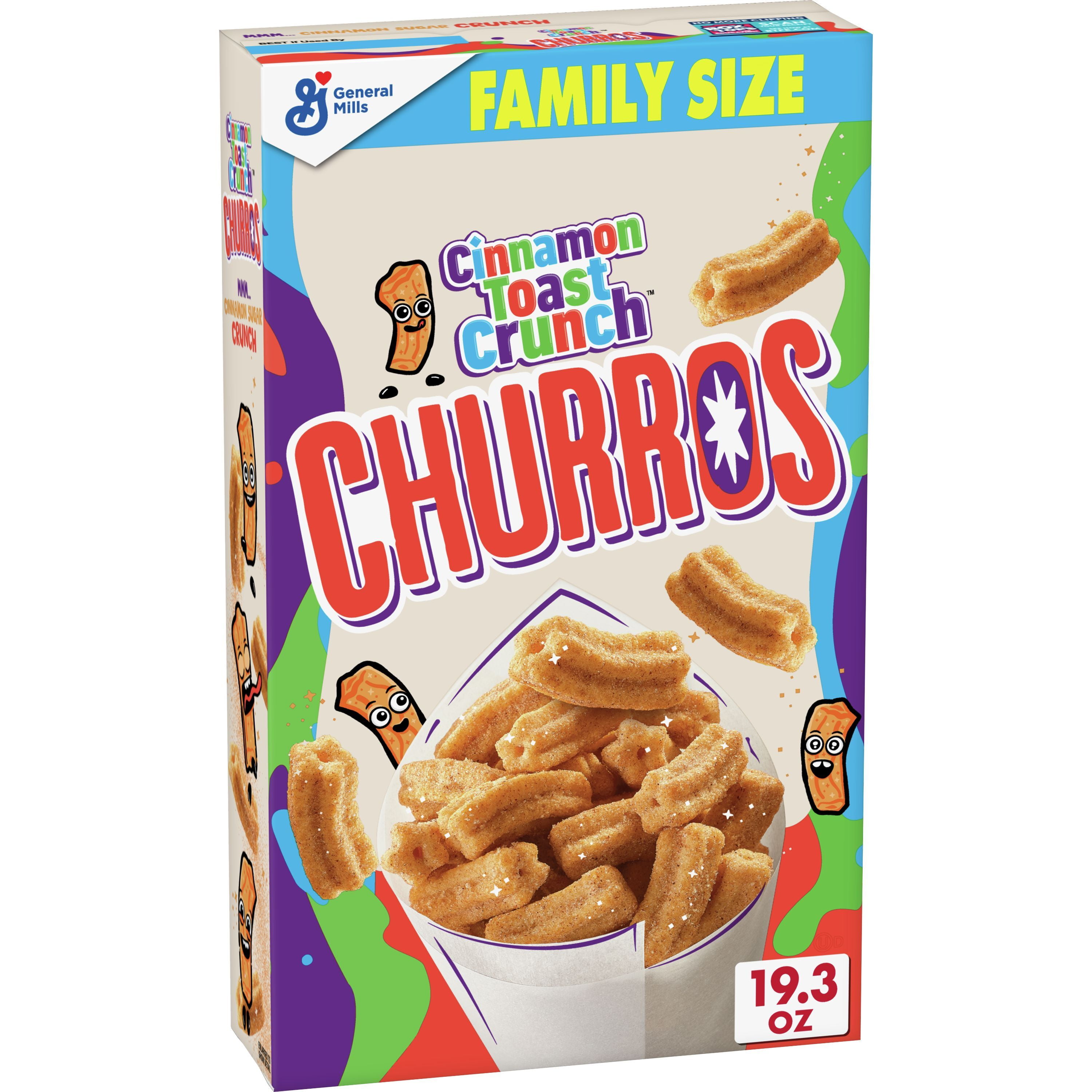 Churros Cinnamon Toast Crunch Breakfast Cereal, 19.3 OZ Family Size Cereal Box