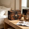 thumbnail image 6 of 1Pc Halloween Storage Bin, Skull Treasure Chest Print Zipper Lid, Decorative Storage Basket for Shelves, Car Trunk, Home Decor Gift, 6 of 6