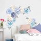 thumbnail image 3 of Elegante arte de pared con flores de peonía y rosas, calcomanía de pared removible para decorar el dormitorio y la habitación de los niños con patrones florales románticos, tamaño terminado 25,6" x, 3 of 8