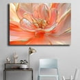 thumbnail image 4 of Mudket Peach and Gold Crystal Flower Canvas Wall Art, Framed Floral Print, Ready to Hang Wall Decor for Living Room Bedroom, Elegant Abstract Artwork - 12"L x 8"W, 4 of 10