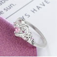 thumbnail image 5 of Bellitia Jewelry 925 Sterling Silver Heart Shaped Princess Crown Ring with Pink Cubic Zirconia for Women, Wedding Engagement Promise Rings Set for Her, 5 of 5