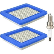 2-Pack 491588S Air Filter for Briggs & Stratton 491588 Toro 20332 Craftsman 33644 Push Lawn Mower & 5062K Spark Plug