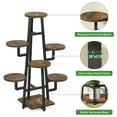 thumbnail image 6 of Tribesigns 7 Tier Plant Stand Indoor for Multiple Plants, Wooden Corner Plant Pots Holder Rack Flower Stand Tall Shelf Planter Organizer for Living Room Balcony Garden, Rustic Brown, 6 of 8