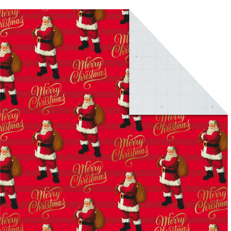 Hallmark Christmas Flat Wrapping Paper Sheets with Cutlines on Reverse (12  Folded Sheets with Sticker Gift Tags) Metallic Gold, Sage Green, Black