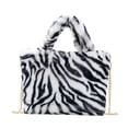 thumbnail image 1 of de impresión de de moda, de mensajería de hombro suave de peluche de mujer, Tote de impresión de cebra embrague raya de cebra BLESIY Bolso de hombro para mujer, 1 of 7