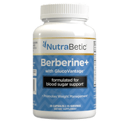 NutraBetic Berberine+ Capsules, Natural Metabolic Activator, Blood Sugar Support, Promotes Weight Management, GlucoVantage, Diabetic Support, Diabetes, 1200 mg Berberine Equivalent, 30 Count