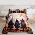 thumbnail image 3 of Manfei Mystic Western Witch Queen Comforter Set, Gothic Halloween Style Bedding Sets, Teens Kids Child Reversible Bedding Comforter Set, Luxury Bedroom Decor, 3pcs, 3 of 9