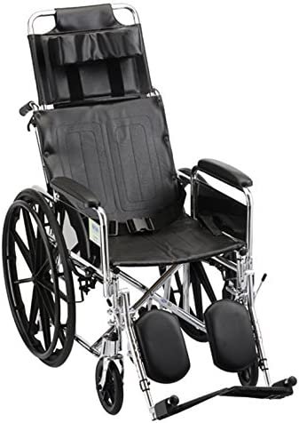 Nova Medical 18" Recliner Wheelchair - Full Arms and Elevating Legrest - 6180S