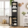 thumbnail image 3 of Vabches 67"Tall Narrow Bathroom Storage Cabinet, Linen Cabinet with Rattan Doors, Drawer & Adjustable Shelves, 3 of 10