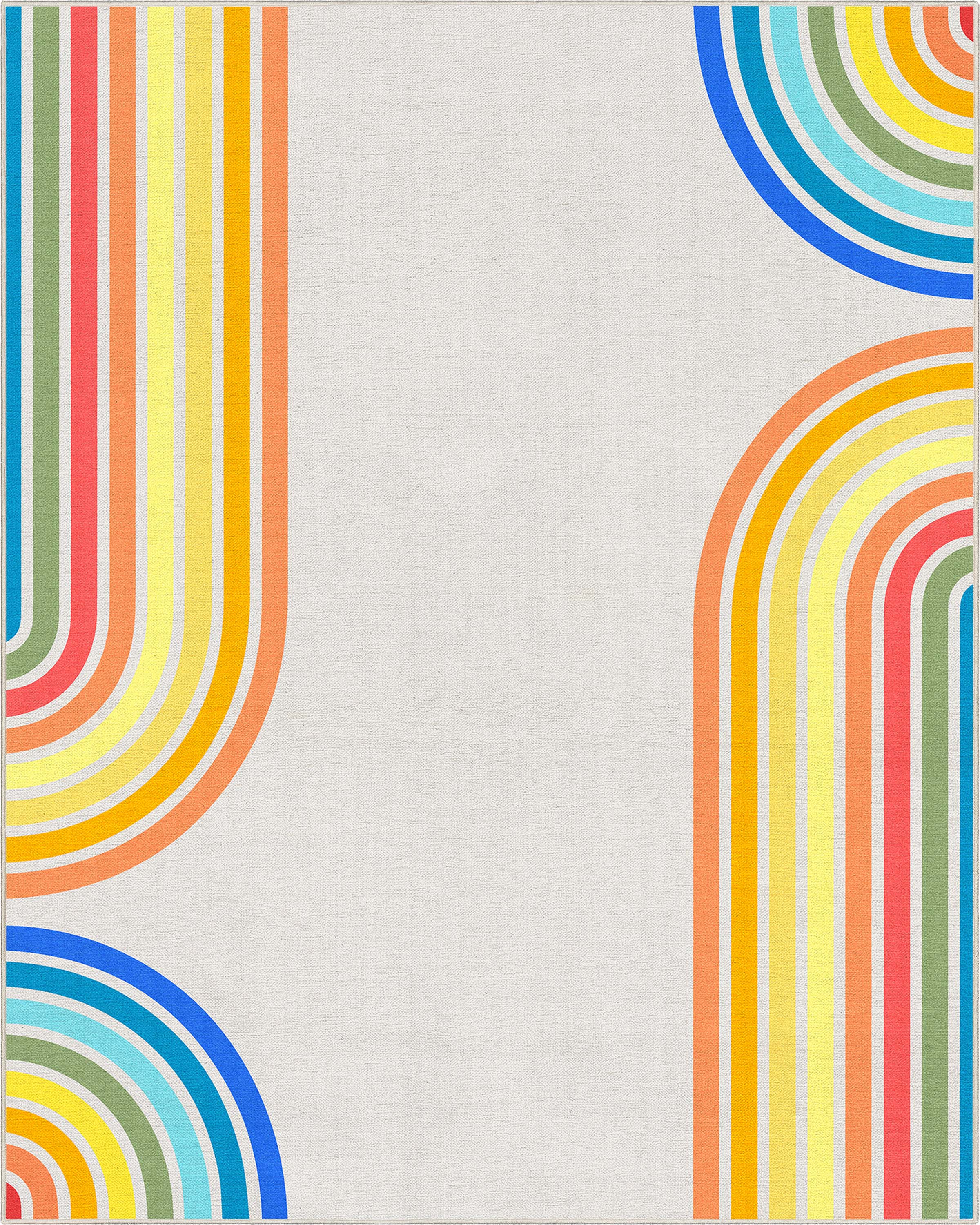 Well Woven Apollo Border Arch Modern Geometric Kids Multi Color Flat Pile Easy to Clean 7'10" x 9'10" Area Rug for Living Room Dining Room Bedroom and Kitchen