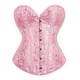 thumbnail image 4 of Prolriy Corset Tops para Mujer, Conjuntos de Corsé Bustier para Mujer, Cintura de Satén Negra, Tops Góticos de Talla Grande, Tops para Mujer Rosa L, 4 of 4