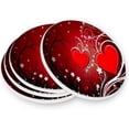 thumbnail image 3 of Valentine Red Heart Coaster, Drinks Round Absorbent Stone Set with Ceramic Stone and Cork Base, Tabletop Protection Mats and Cups Place for 4PCS Home Decor, 3 of 6